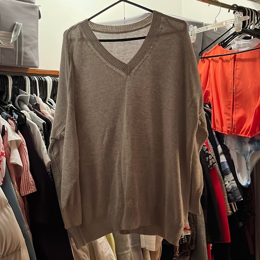 Light Grey V Neck Sweater